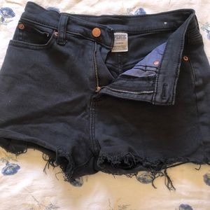 PINK VS black frayed jean shorts size 24/0